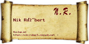Nik Róbert névjegykártya
