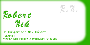 robert nik business card